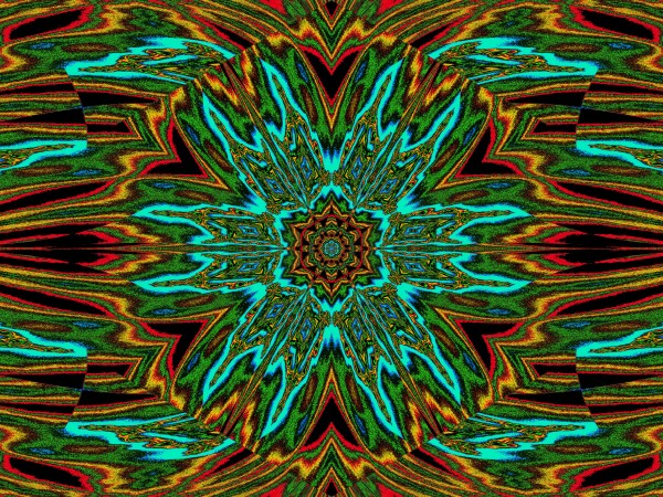 Blue Green Plumerias by Sherrie Larch